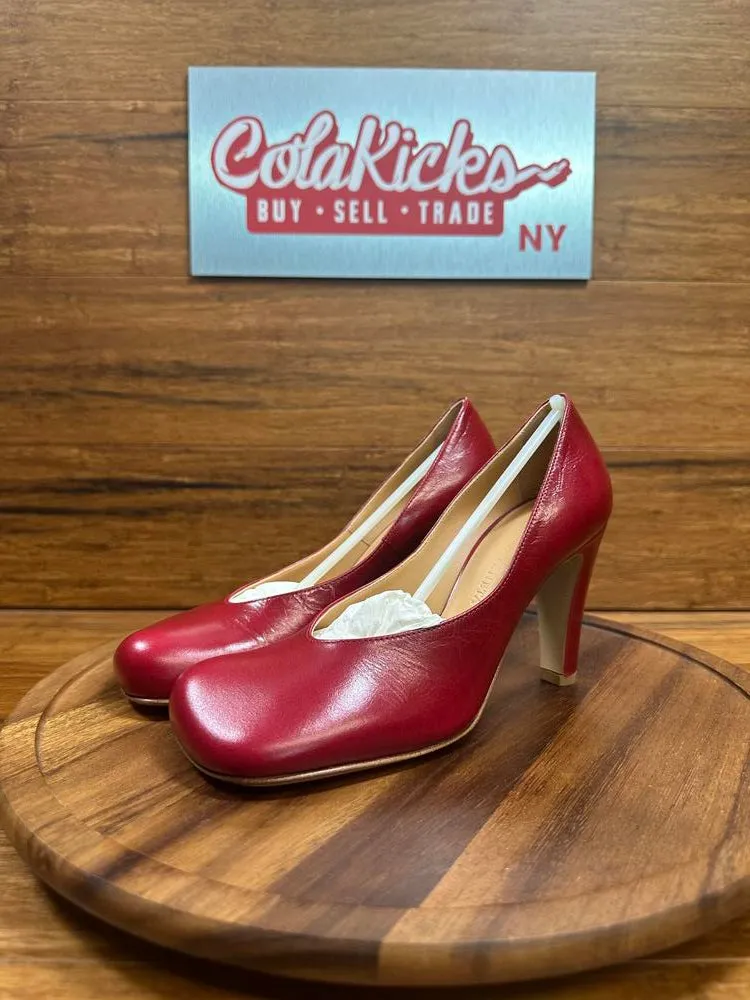 Bottega Veneta BLOC Calf High Heel Pumps Red (Women's)