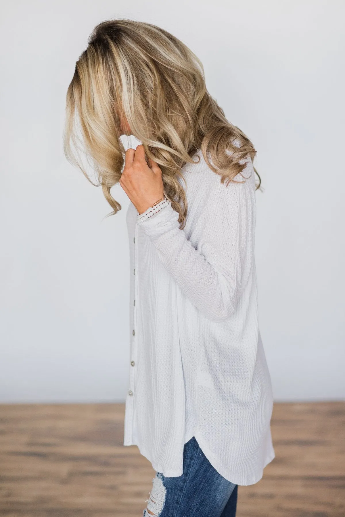 Forever Enough White Button Top